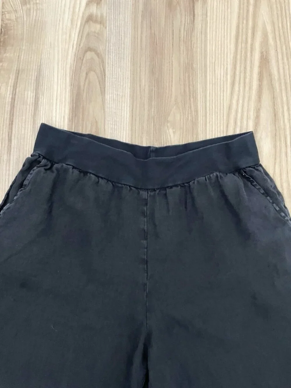 CUT LOOSE 100% Linen Pull-On Shorts Beach Coastal Classic Black size Large